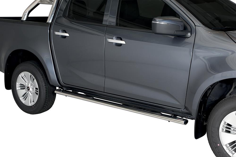 Pedane Laterali Ovali Inox Ø 76 Isuzu Dmax 2020+ Crew Cab
