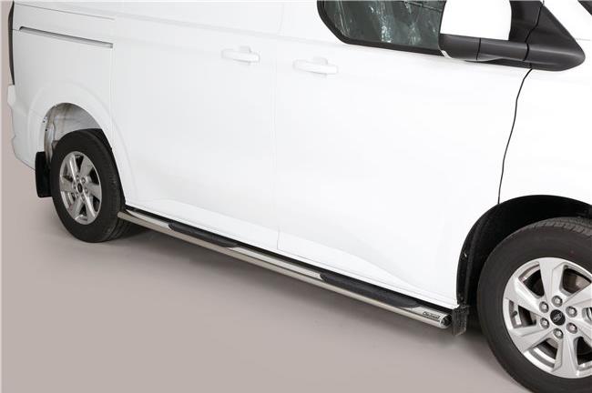 Pedane Laterali Ovali Inox Ø 76 Ford Transit Custom 2023+ L1