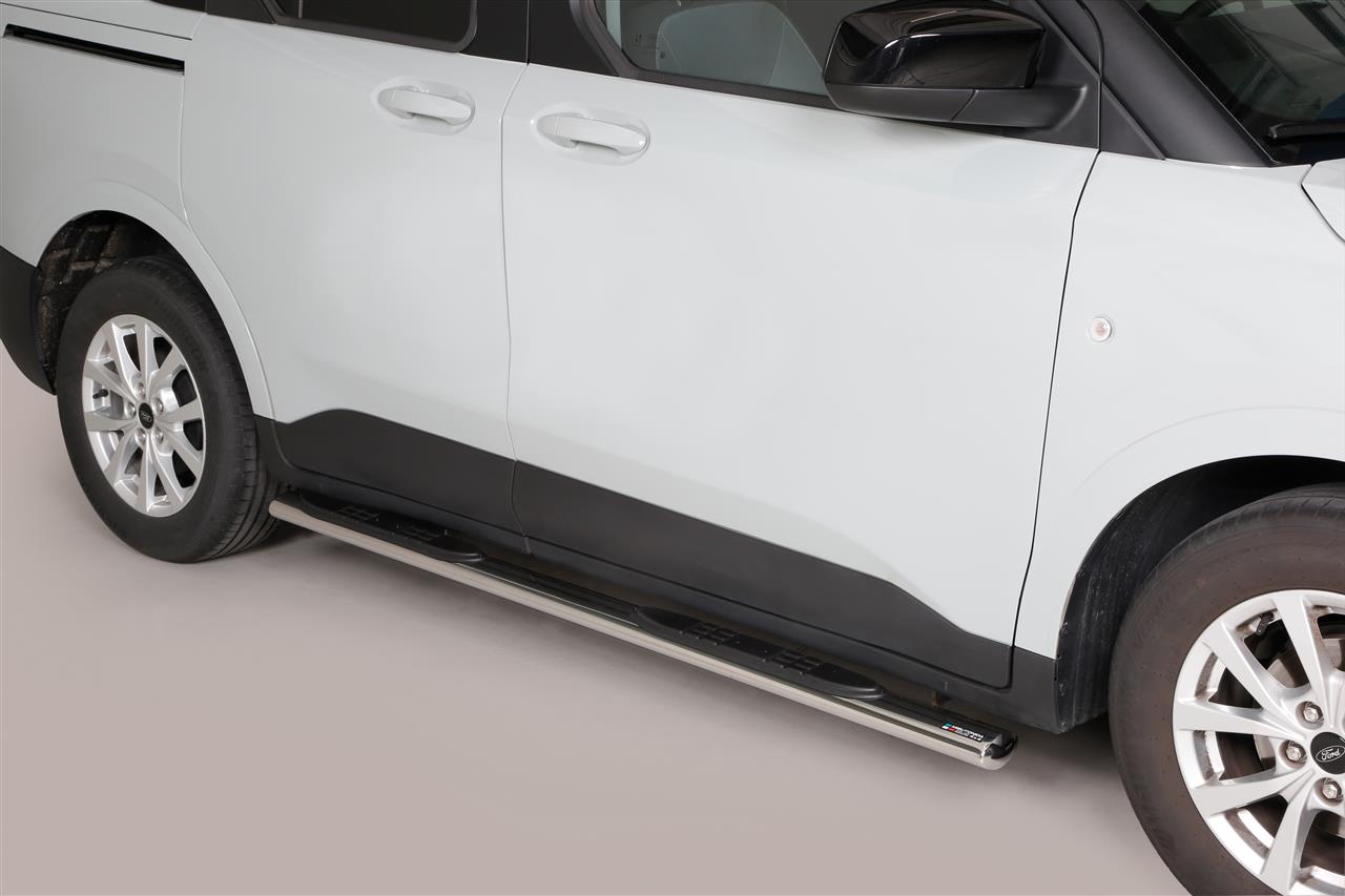 Pedane Laterali Ovali Inox Ø 76 Ford Transit Tourneo Courier 2024+ L1