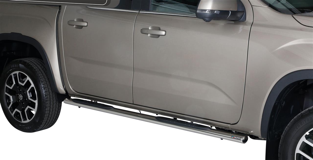 Pedane Laterali Ovali Thermolacate Nere Ø76 Volkswagen Amarok 2023+