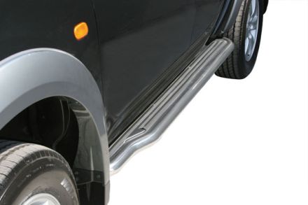 Pedane Laterali Inox Ø50 Mitsubishi L200 2006/2009 Doppia Cabina