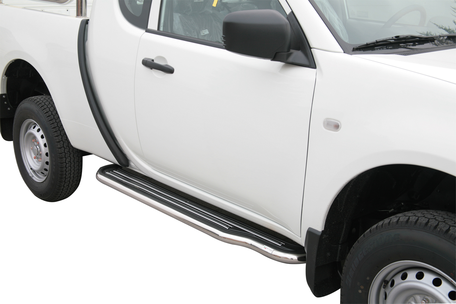 Pedane Laterali Inox Ø50 Mitsubishi L200 2010-2014 Club Cab