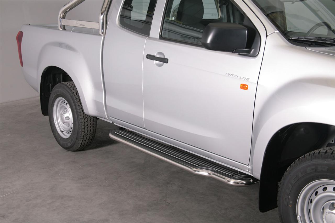 Pedane Laterali Inox Ø50 Isuzu Dmax 2012+ Space Cab Termolaccate Nere