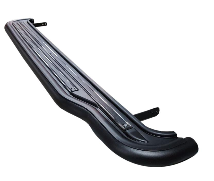 Pedane Laterali Inox Ø50 Mitsubishi L200 2016+ Club Cab Termolaccate Nere