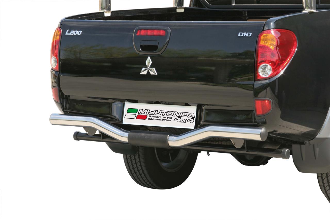 Paraurti Posteriore In Acciaio Inox Ø76 Mitsubishi L200 2006/2009 Double Cab