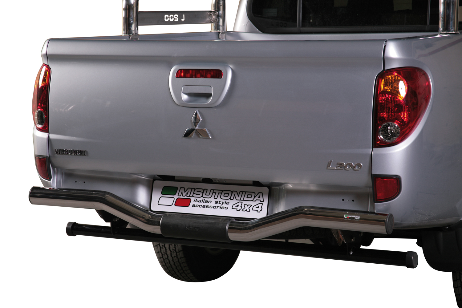 Paraurti Posteriore In Acciaio Inox  Ø76 Mitsubishi L200 2010+ Double Cab