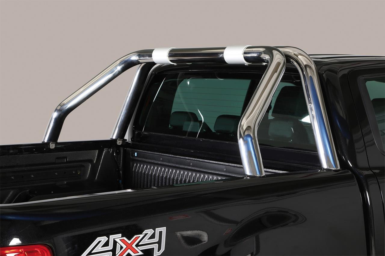 Roll Bar Inox Doppio Tubo Inox New Style Ø 76 Toyota Hilux Doppia Cabina 2016+