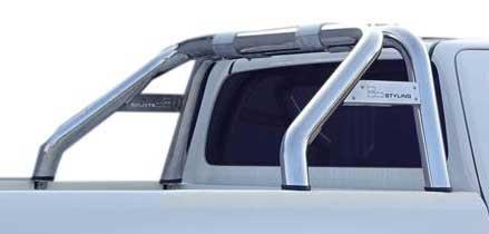 Roll Bar Inox Doppio Tubo Ø 76 Toyota Hilux 2016 Con Modanatura Laterale