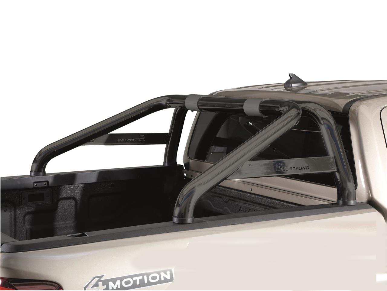 Roll Bar Nero Con Piastra Laterale Doppio Tubo Ø 76 Volkswagen Amarok 2023+