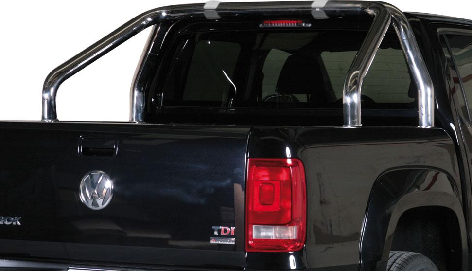 Roll Bar Inox Doppio Tubo Ø76 Volkswagen Amarok 2010+ Con Modanatura Laterale