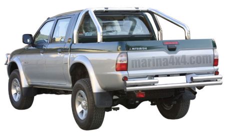 Roll Bar Inox Doppio Tubo Ø76 Mitsubishi L200 1997/2005 Con Marcatura Double Cab