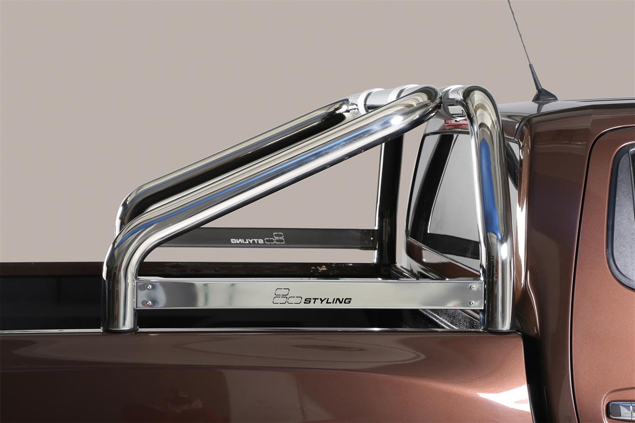 Roll Bar Inox Doppio Tubo Ø 76 Nissan Np300 2016+ Con Modanatura Laterale