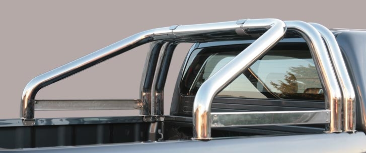 Roll Bar Inox Triplo Tubo Ø76 Mitsubishi L200 2010+ Con Marcatura Club Cab