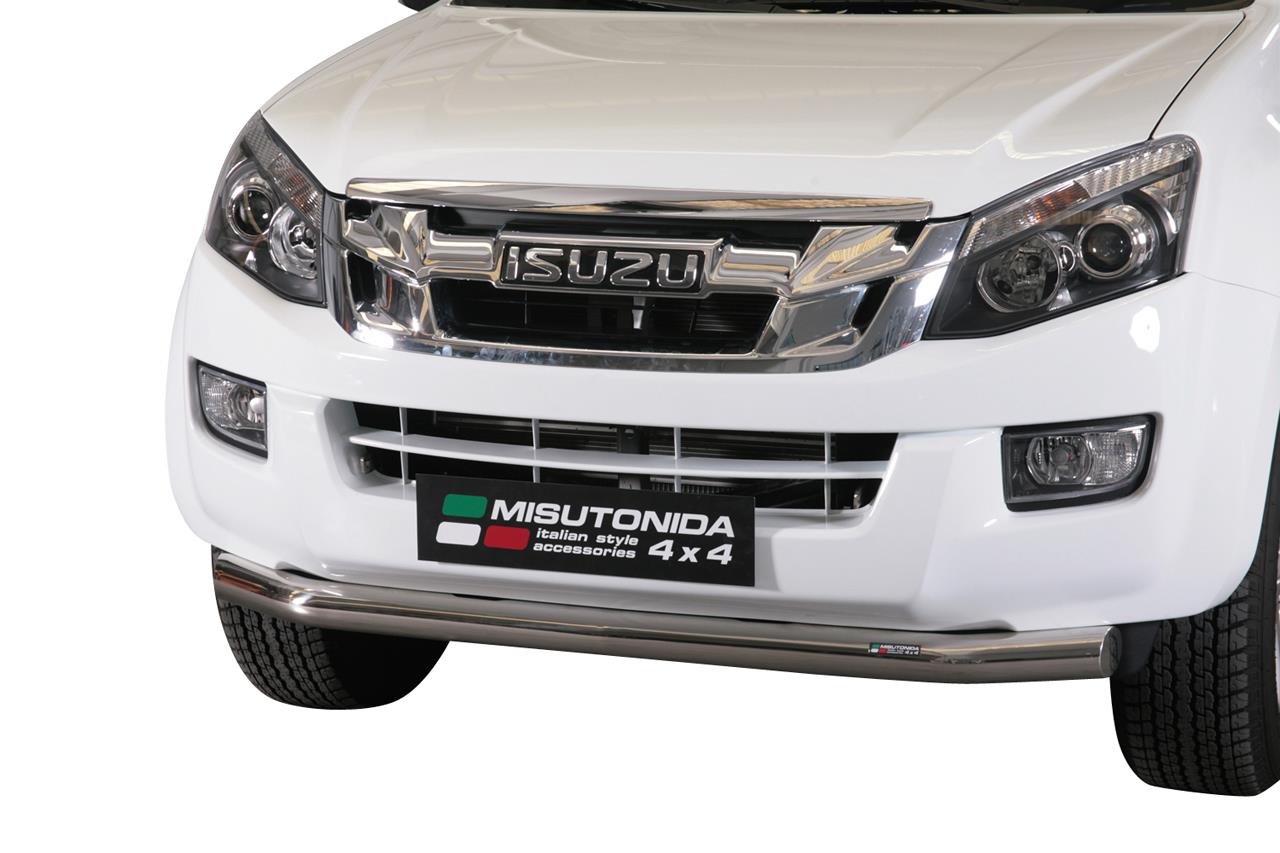 Tubo Di Protezione Anteriore Inox Ø 76 Isuzu Dmax 2012+ Termolaccato Nero