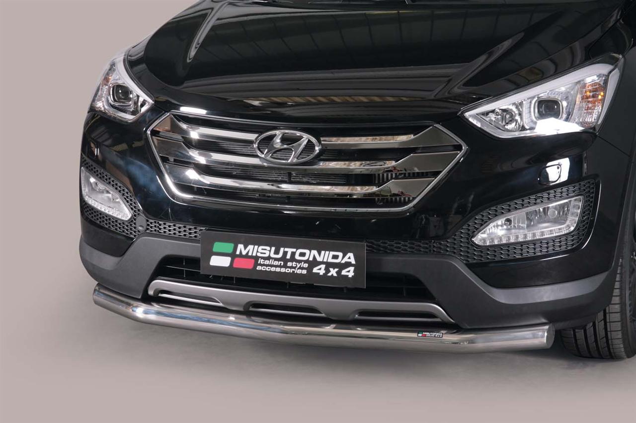 Tubo Di Protezione Anteriore Inox Ø76 Hyundai Santa Fe 2012+