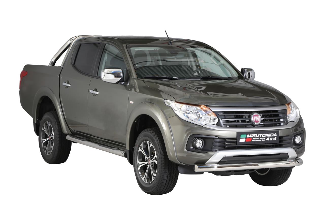 Tubo Di Protezione Anteriore In Acciaio Inox Thermolaque Nero Ø 76 Fiat Fullback 2016+
