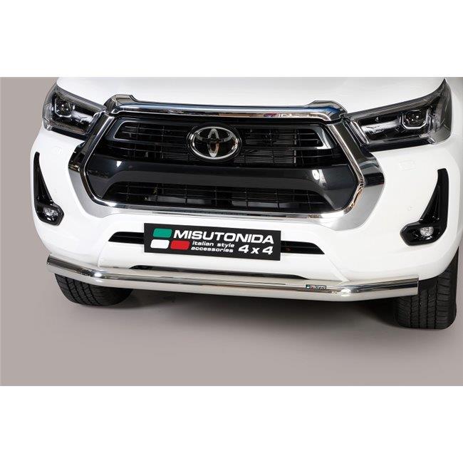 Tubatura Protezione Anteriore+Protegge Radiatore Inox Ø63 Toyota Hilux 2021+