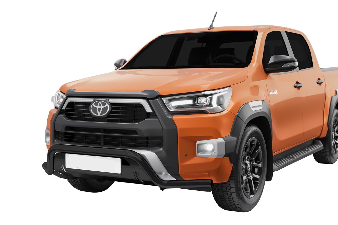 Tubo Di Protezione Anteriore Inox Termolaccato Nero Ø 60 Toyota Hilux Revo 2021+