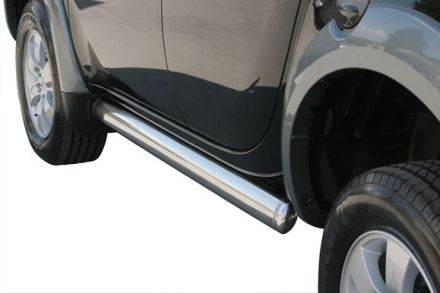 Tubo Basso Cassa Ovale Inox Mitsubishi L200 2006+ Double Cab