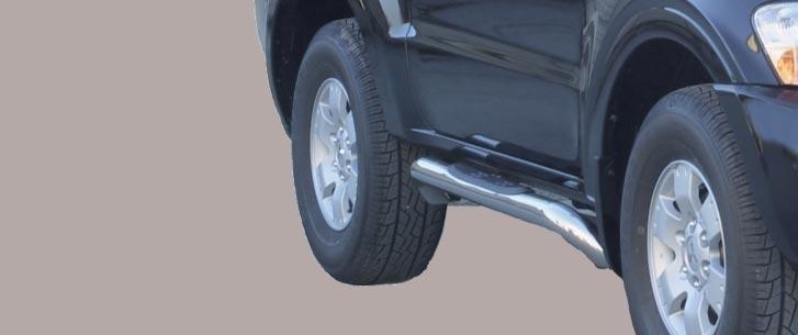 Pedane Laterali Radiale  Inox Ø 76 Design Mitsubishi Pajero 2000/2006 3P Gls