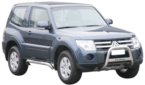 Pedane Laterali Radiale  Inox Ø 76 Design Mitsubishi Pajero Did 2007+  3P